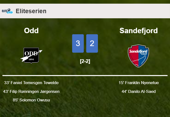 Odd beats Sandefjord 3-2