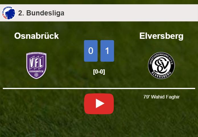 Elversberg conquers Osnabrück 1-0 with a goal scored by W. Faghir. HIGHLIGHTS