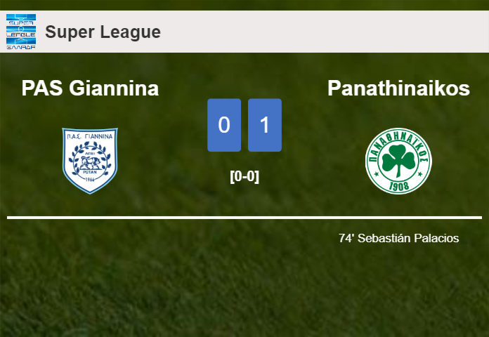 Panathinaikos prevails over PAS Giannina 1-0 with a goal scored by S. Palacios