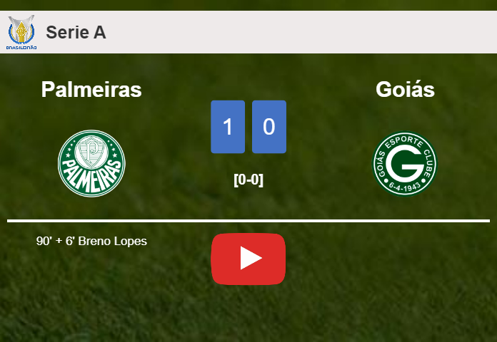Palmeiras conquers Goiás 1-0 with a late goal scored by B. Lopes. HIGHLIGHTS
