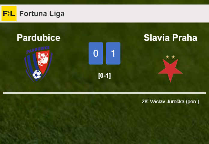 Slavia Praha tops Pardubice 1-0 with a goal scored by V. Jurečka
