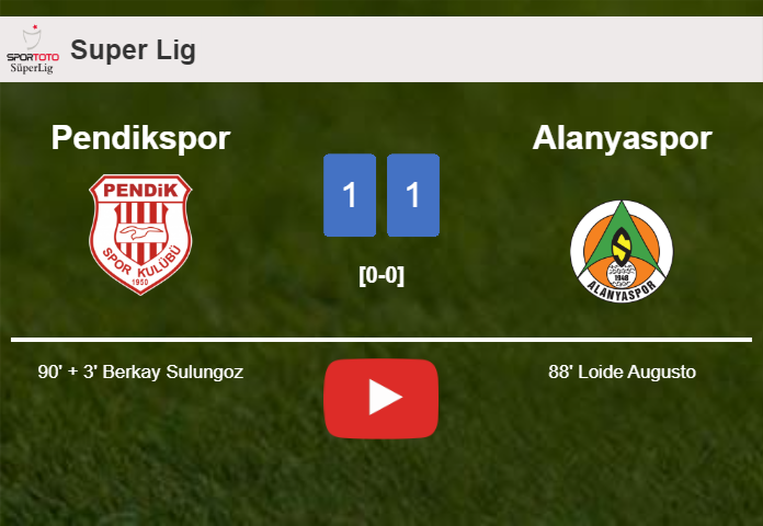 Pendikspor seizes a draw against Alanyaspor. HIGHLIGHTS