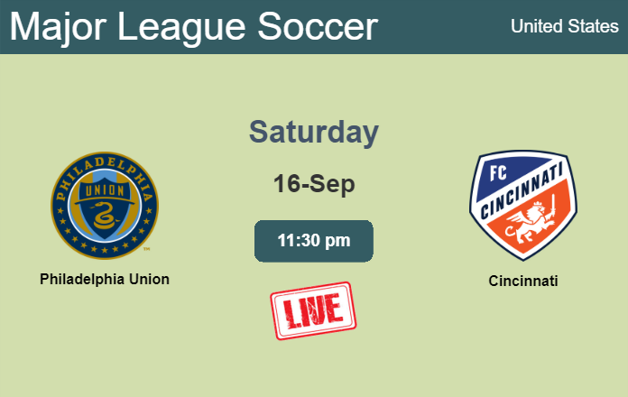 How to watch Philadelphia Union vs. Cincinnati on live stream and at what time