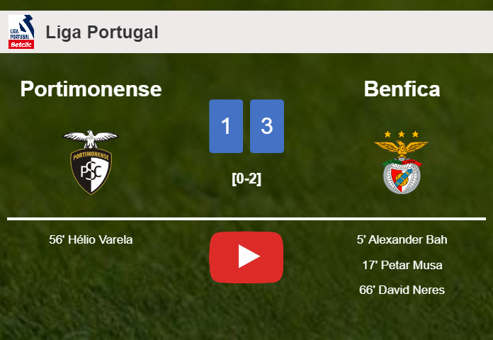Benfica prevails over Portimonense 3-1. HIGHLIGHTS