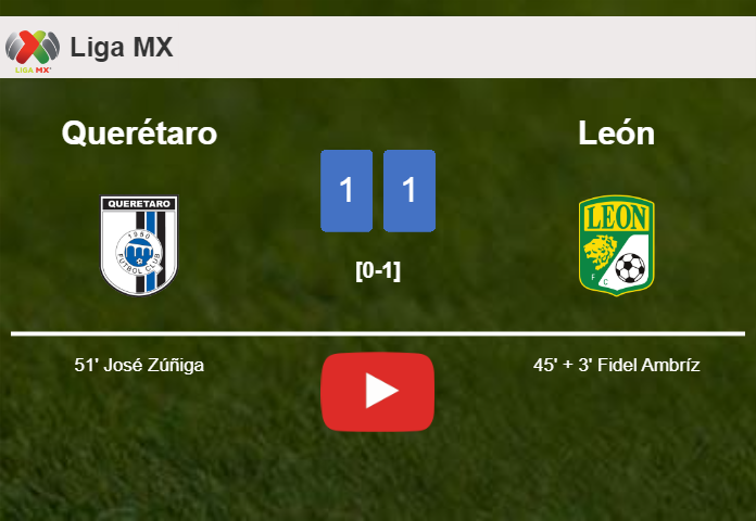 Querétaro and León draw 1-1 on Friday. HIGHLIGHTS