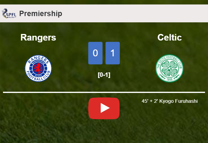 Celtic prevails over Rangers 1-0 with a goal scored by K. Furuhashi. HIGHLIGHTS