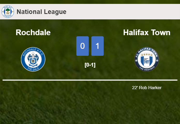 Halifax Town conquers Rochdale 1-0 with a goal scored by R. Harker