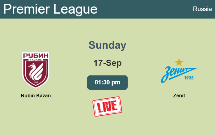 How to watch Rubin Kazan vs. Zenit on live stream and at what time