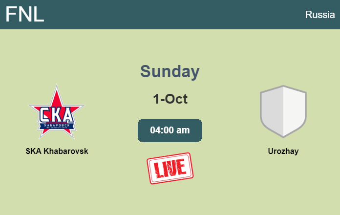 How to watch SKA Khabarovsk vs. Urozhay on live stream and at what time