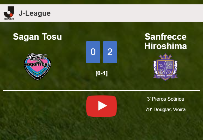 Sanfrecce Hiroshima overcomes Sagan Tosu 2-0 on Saturday. HIGHLIGHTS
