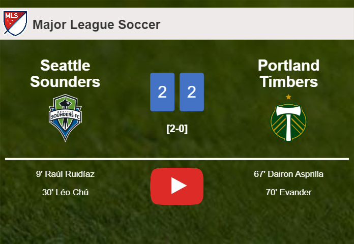 Portland Timbers manages to draw 2-2 with Seattle Sounders after recovering a 0-2 deficit. HIGHLIGHTS