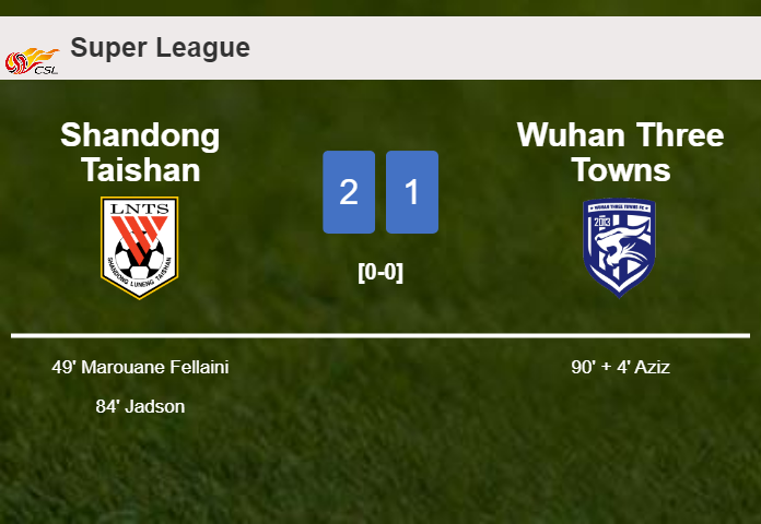 Shandong Taishan seizes a 2-1 win against Wuhan Three Towns