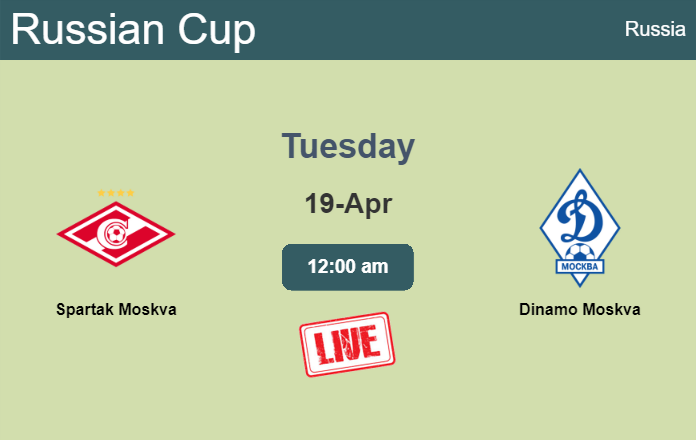 How to watch Spartak Moskva vs. Dinamo Moskva on live stream and at what time