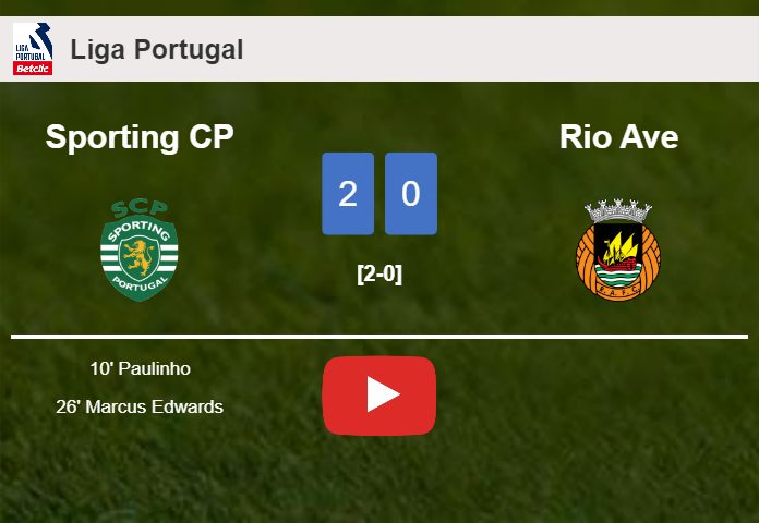 Sporting CP defeats Rio Ave 2-0 on Monday. HIGHLIGHTS