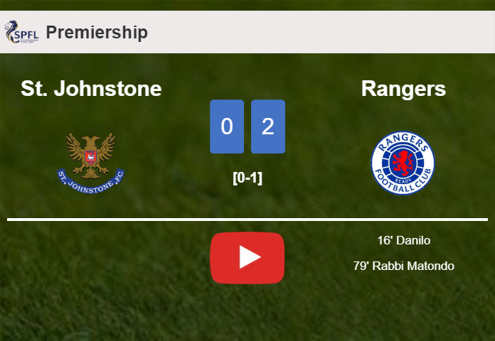 Rangers prevails over St. Johnstone 2-0 on Saturday. HIGHLIGHTS