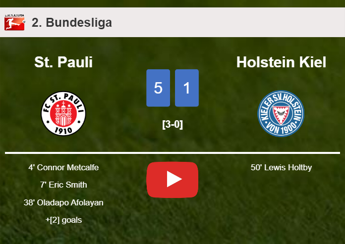 St. Pauli liquidates Holstein Kiel 5-1 after playing a great match. HIGHLIGHTS