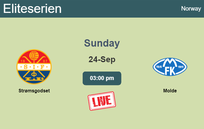 How to watch Strømsgodset vs. Molde on live stream and at what time