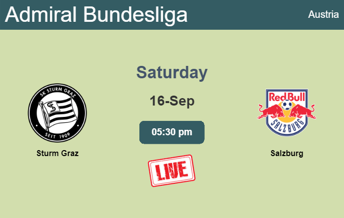 How to watch Sturm Graz vs. Salzburg on live stream and at what time