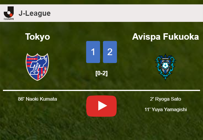 Avispa Fukuoka steals a 2-1 win against Tokyo. HIGHLIGHTS