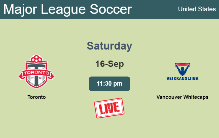How to watch Toronto vs. Vancouver Whitecaps on live stream and at what time