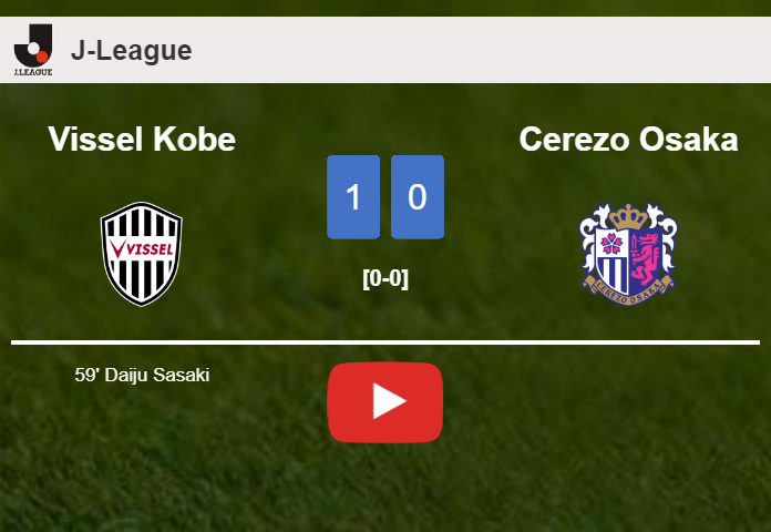 Vissel Kobe conquers Cerezo Osaka 1-0 with a goal scored by D. Sasaki. HIGHLIGHTS