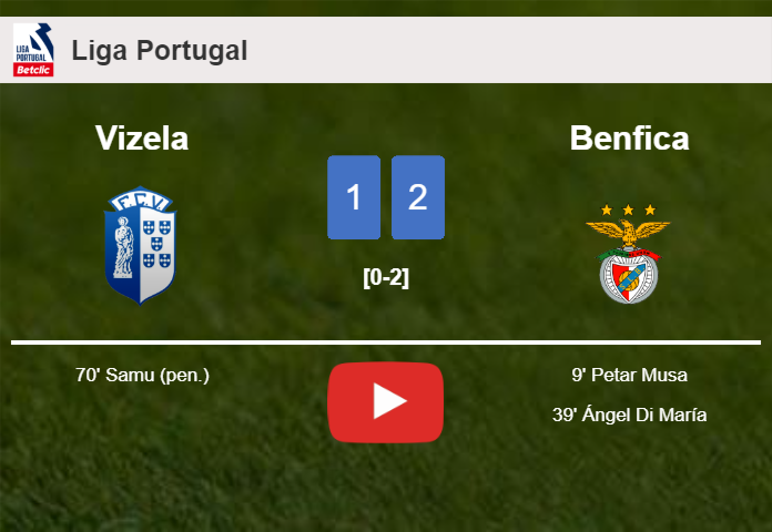 Benfica defeats Vizela 2-1. HIGHLIGHTS