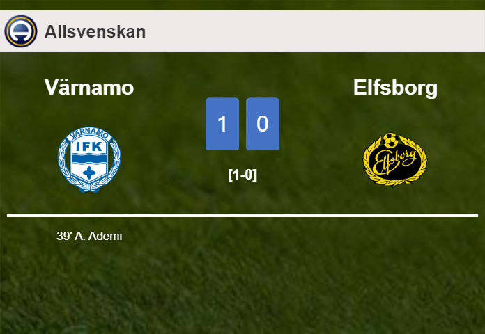 Värnamo tops Elfsborg 1-0 with a goal scored by A. Ademi