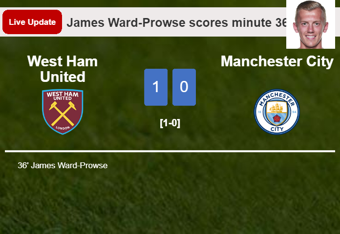 West Ham United vs Manchester City live updates: James Ward-Prowse scores opening goal in Premier League match (1-0)