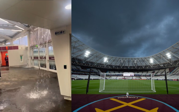 West Ham's London Stadium Gets Flooded