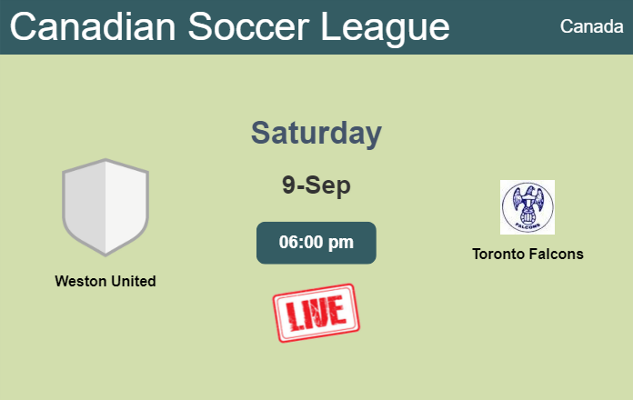 How to watch Weston United vs. Toronto Falcons on live stream and at what time