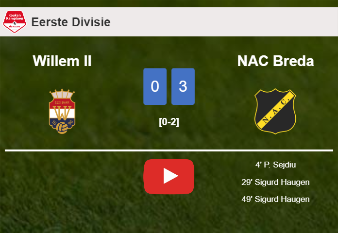 NAC Breda overcomes Willem II 3-0. HIGHLIGHTS