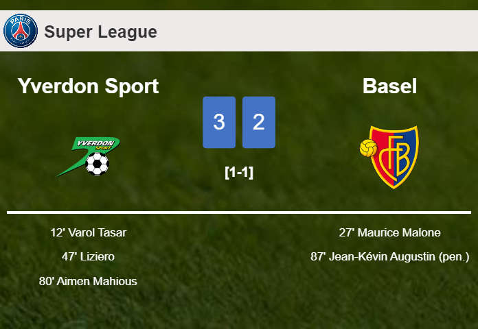 Yverdon Sport defeats Basel 3-2