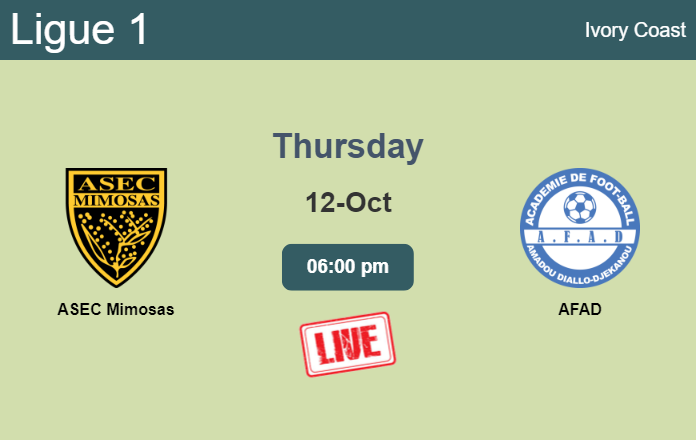 How to watch ASEC Mimosas vs. AFAD on live stream and at what time