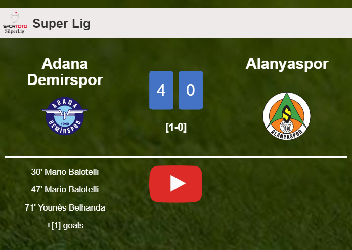 Adana Demirspor crushes Alanyaspor 4-0 after playing a great match. HIGHLIGHTS