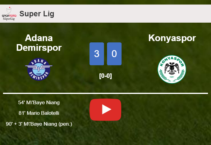 Adana Demirspor conquers Konyaspor 3-0. HIGHLIGHTS