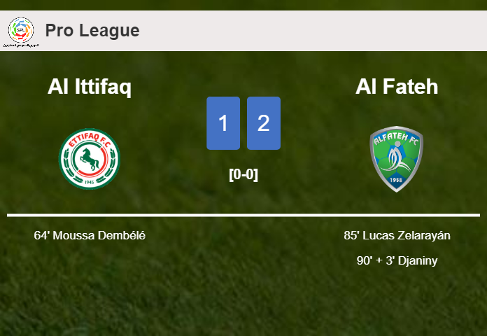 Al Fateh recovers a 0-1 deficit to top Al Ittifaq 2-1