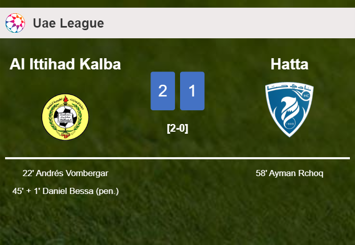 Al Ittihad Kalba tops Hatta 2-1
