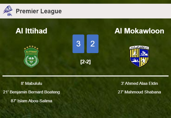 Al Ittihad defeats Al Mokawloon 3-2