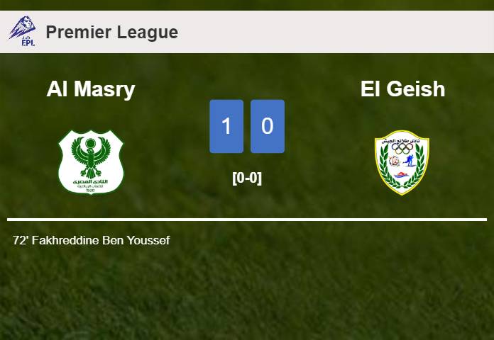 Al Masry beats El Geish 1-0 with a goal scored by F. Ben