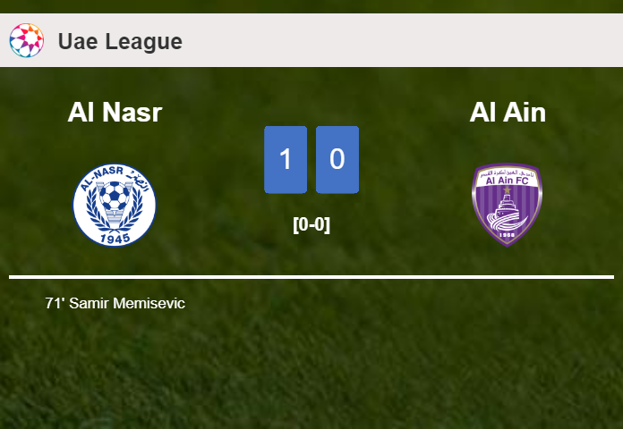 Al Nasr beats Al Ain 1-0 with a goal scored by S. Memisevic