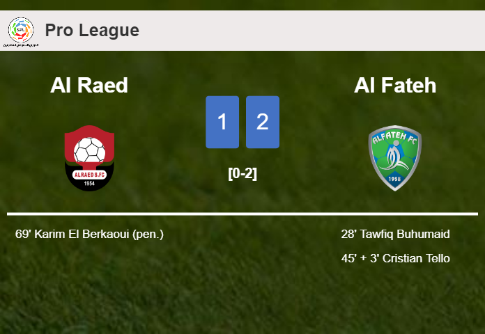 Al Fateh defeats Al Raed 2-1