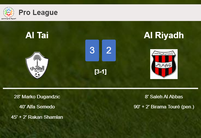 Al Tai beats Al Riyadh 3-2