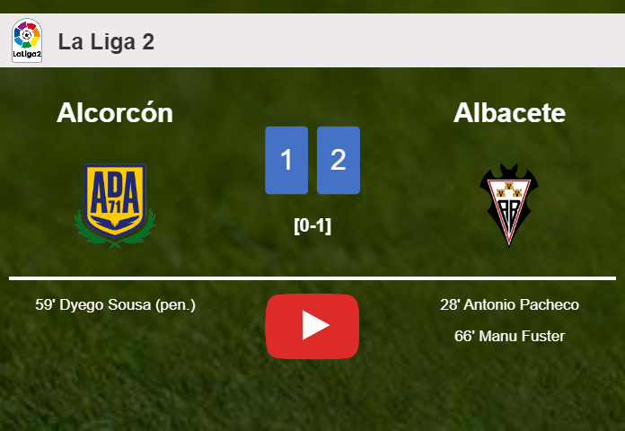 Albacete overcomes Alcorcón 2-1. HIGHLIGHTS