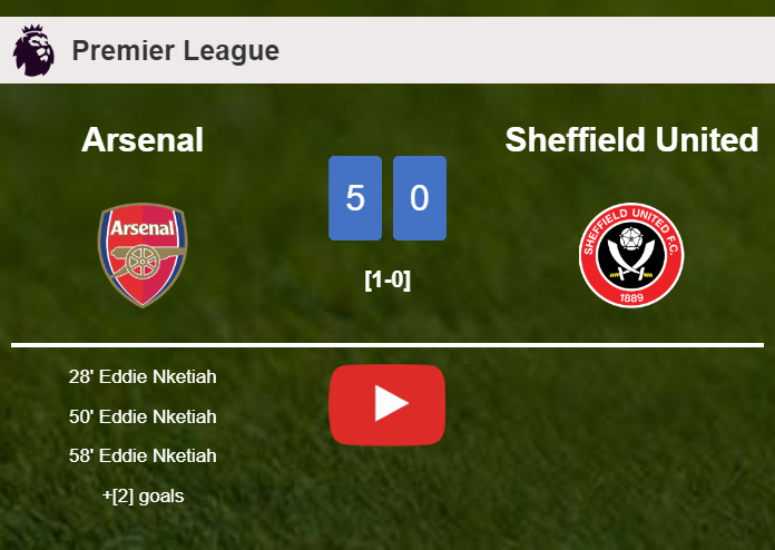 Arsenal demolishes Sheffield United 5-0 with a superb match. HIGHLIGHTS