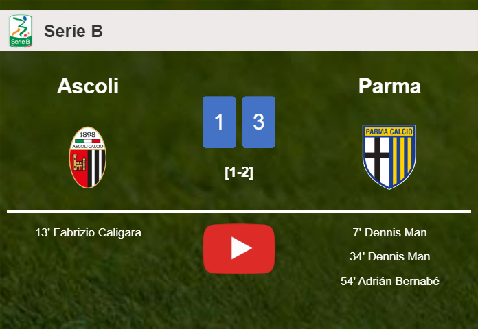 Parma beats Ascoli 3-1. HIGHLIGHTS
