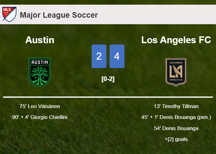 Los Angeles FC conquers Austin 4-2
