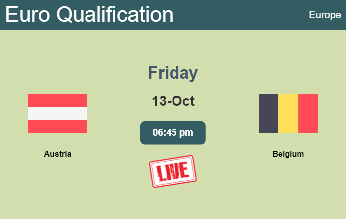 How to watch Austria vs. Belgium on live stream and at what time