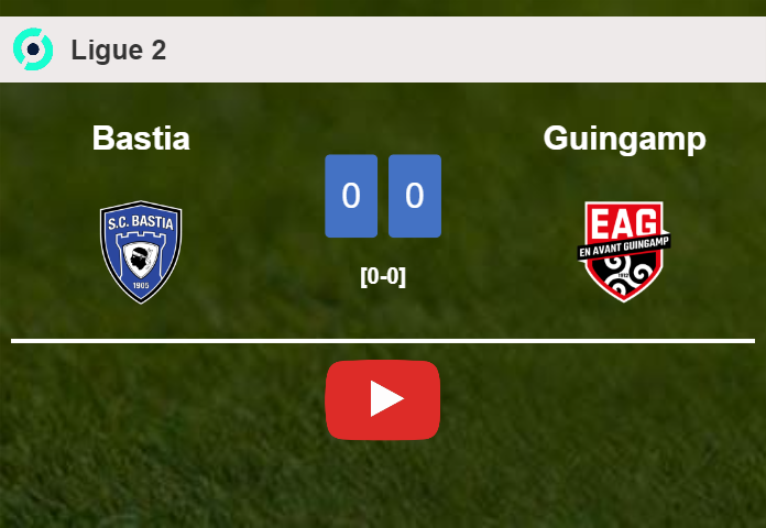 Bastia draws 0-0 with Guingamp on Saturday. HIGHLIGHTS
