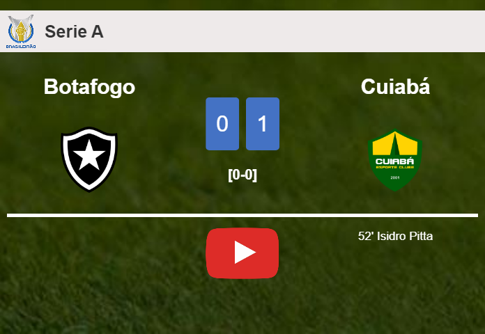 Cuiabá overcomes Botafogo 1-0 with a goal scored by I. Pitta. HIGHLIGHTS