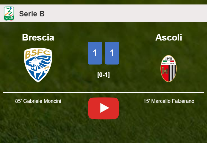 Brescia grabs a draw against Ascoli. HIGHLIGHTS